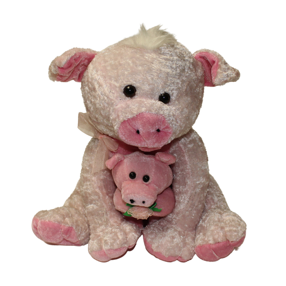 Kuddle Me Toys Pink Momma & Baby Pig Plush Stuffed Animal